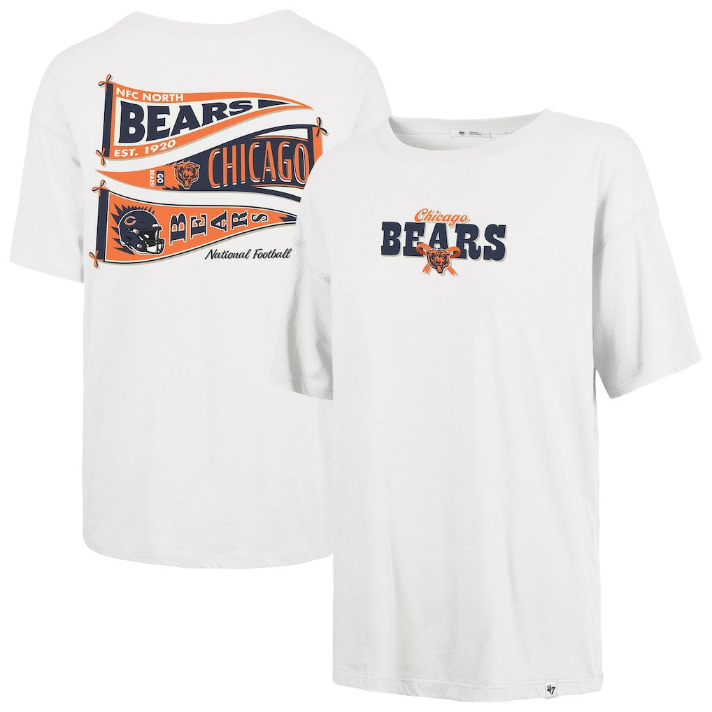 Chicago Bears '47 Women's Bow & Banner Sadie T-Shirt - White T-shirts