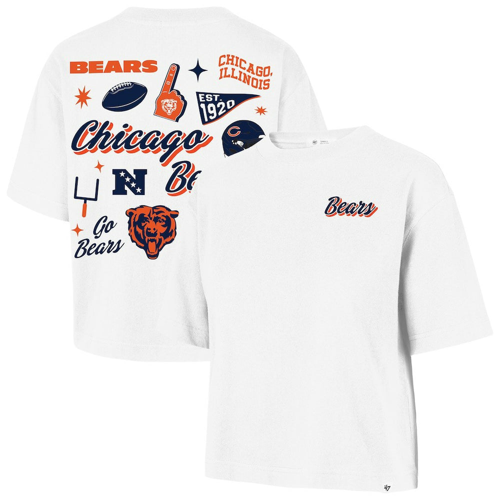 Chicago Bears '47 Women's Collage Script Reed City T-Shirt - White T-shirts