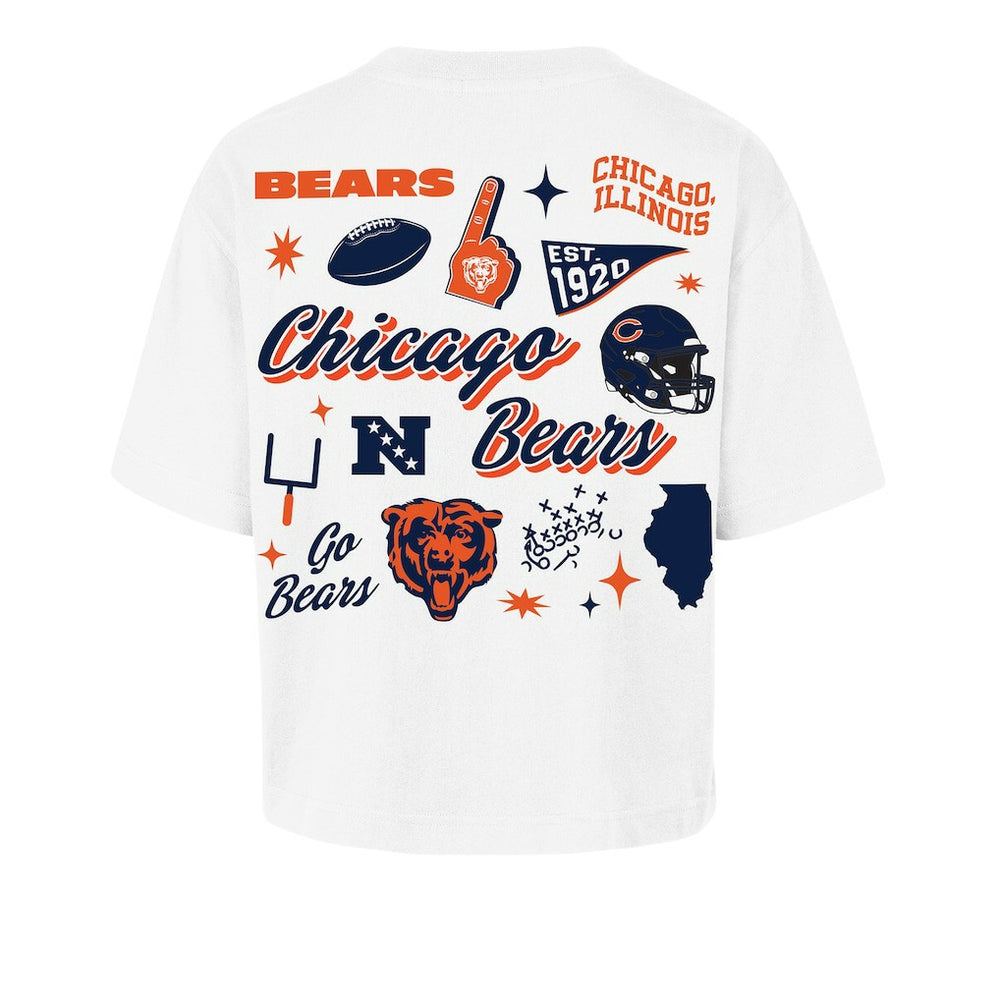 Chicago Bears '47 Women's Collage Script Reed City T-Shirt - White T-shirts