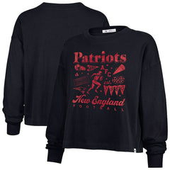 New England Patriots '47 Women's Team Collage Sydney Long Sleeve T-Shirt - Navy T-shirts