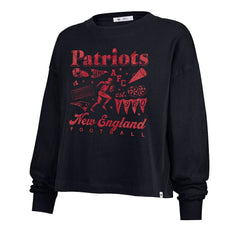 New England Patriots '47 Women's Team Collage Sydney Long Sleeve T-Shirt - Navy T-shirts