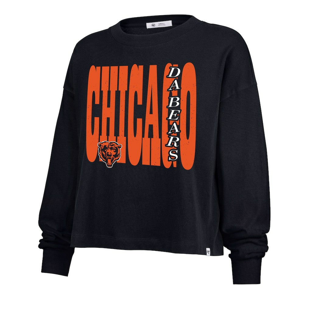 Chicago Bears '47 Women's Stacked Sydney Long Sleeve T-Shirt - Navy T-shirts
