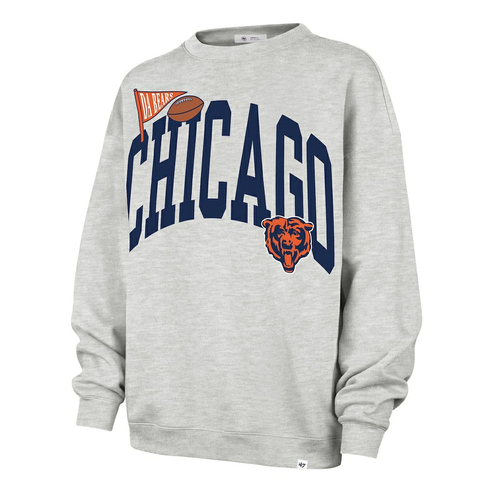 Chicago Bears '47 Women's Arched Icon Oversized Sweatshirt - Gray Sweatshirts