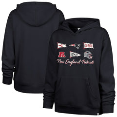 New England Patriots '47 Women's Bow & Banners Naomi Hoodie - Navy Hoodies