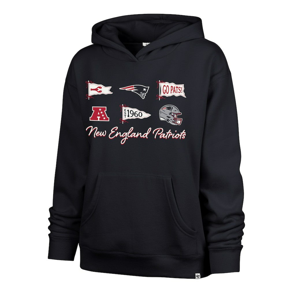 New England Patriots '47 Women's Bow & Banners Naomi Hoodie - Navy Hoodies