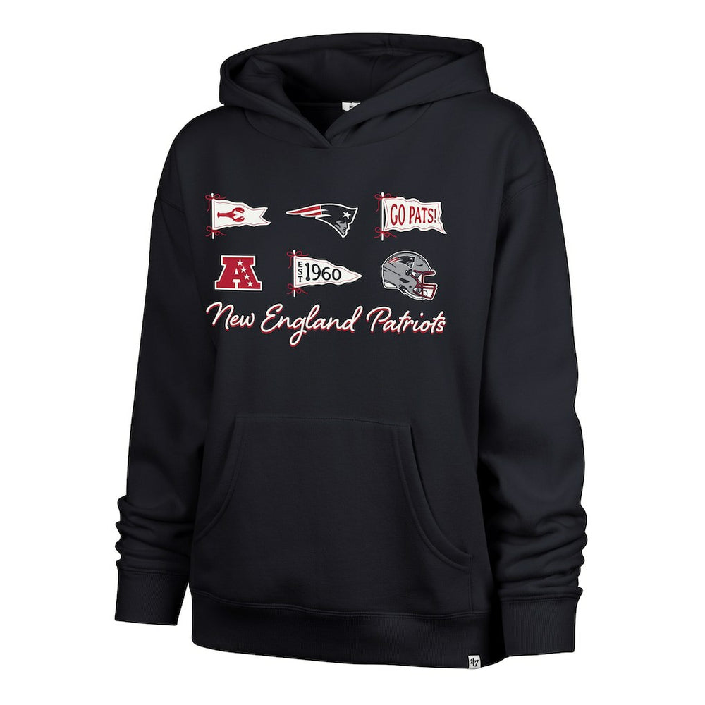 New England Patriots '47 Women's Bow & Banners Naomi Hoodie - Navy Hoodies