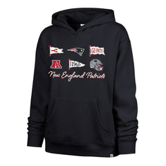 New England Patriots '47 Women's Bow & Banners Naomi Hoodie - Navy Hoodies