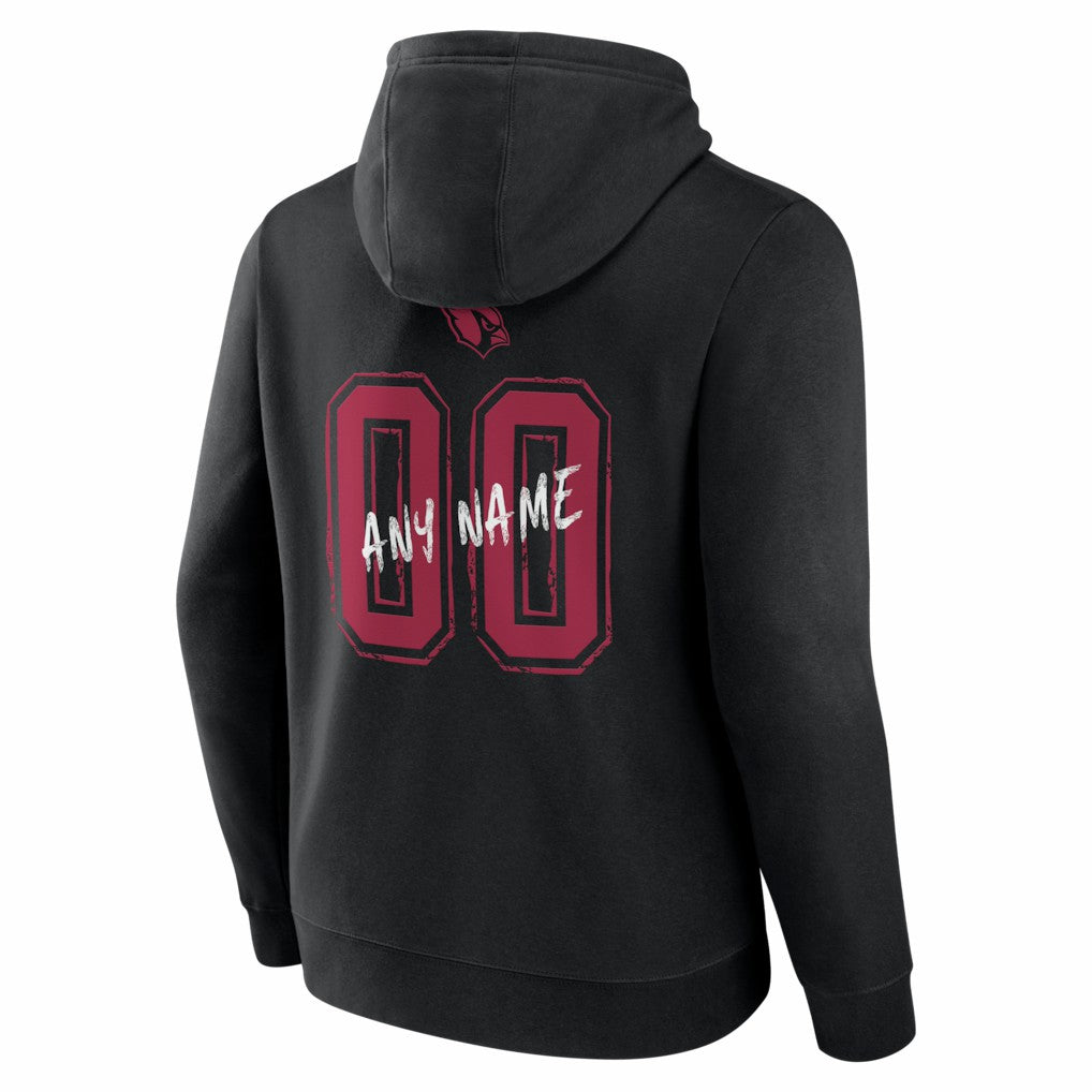 Arizona Cardinals Hustle Personalized Name & Number Hoodie - Black Hoodies
