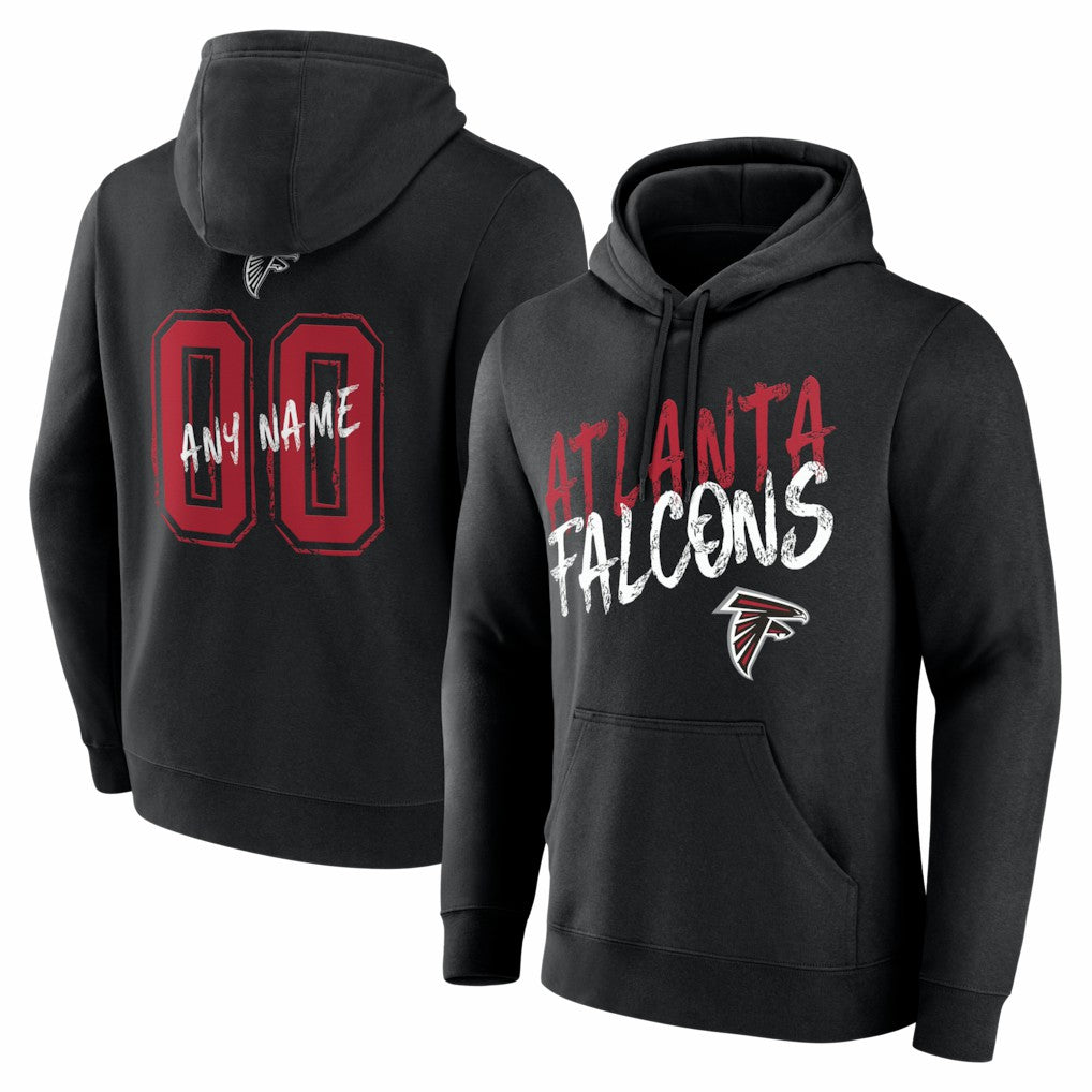 Atlanta Falcons Hustle Personalized Name & Number Hoodie - Black Hoodies