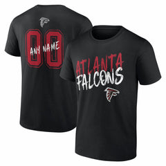 Atlanta Falcons Hustle Personalized Name & Number T-Shirt - Black T-shirts