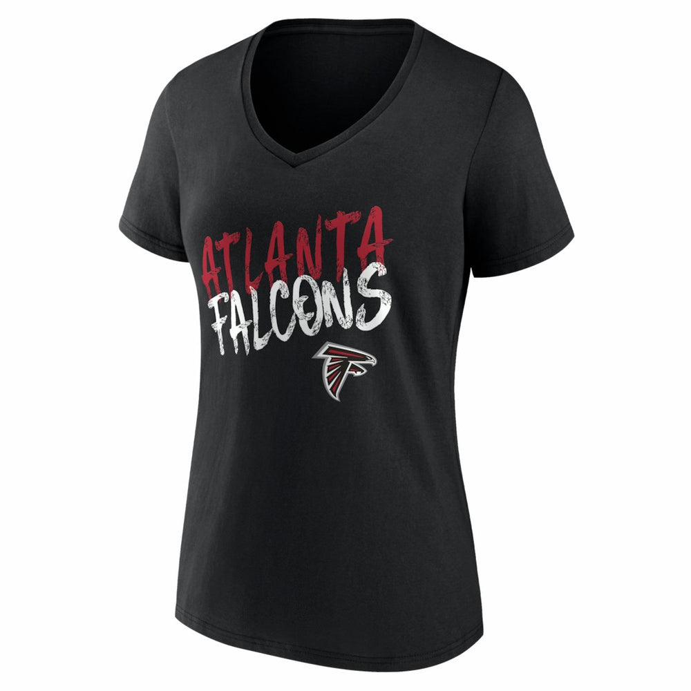 Atlanta Falcons Women's Hustle Personalized Name & Number V-Neck T-Shirt - Black T-shirts