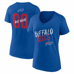 Buffalo Bills Women's Hustle Personalized Name & Number V-Neck T-Shirt - Royal T-shirts