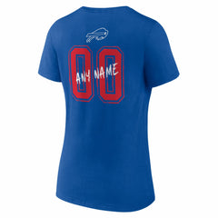 Buffalo Bills Women's Hustle Personalized Name & Number V-Neck T-Shirt - Royal T-shirts