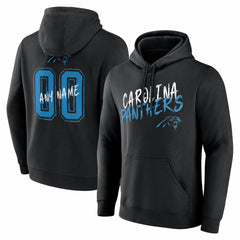 Carolina Panthers Hustle Personalized Name & Number Hoodie - Black Hoodies