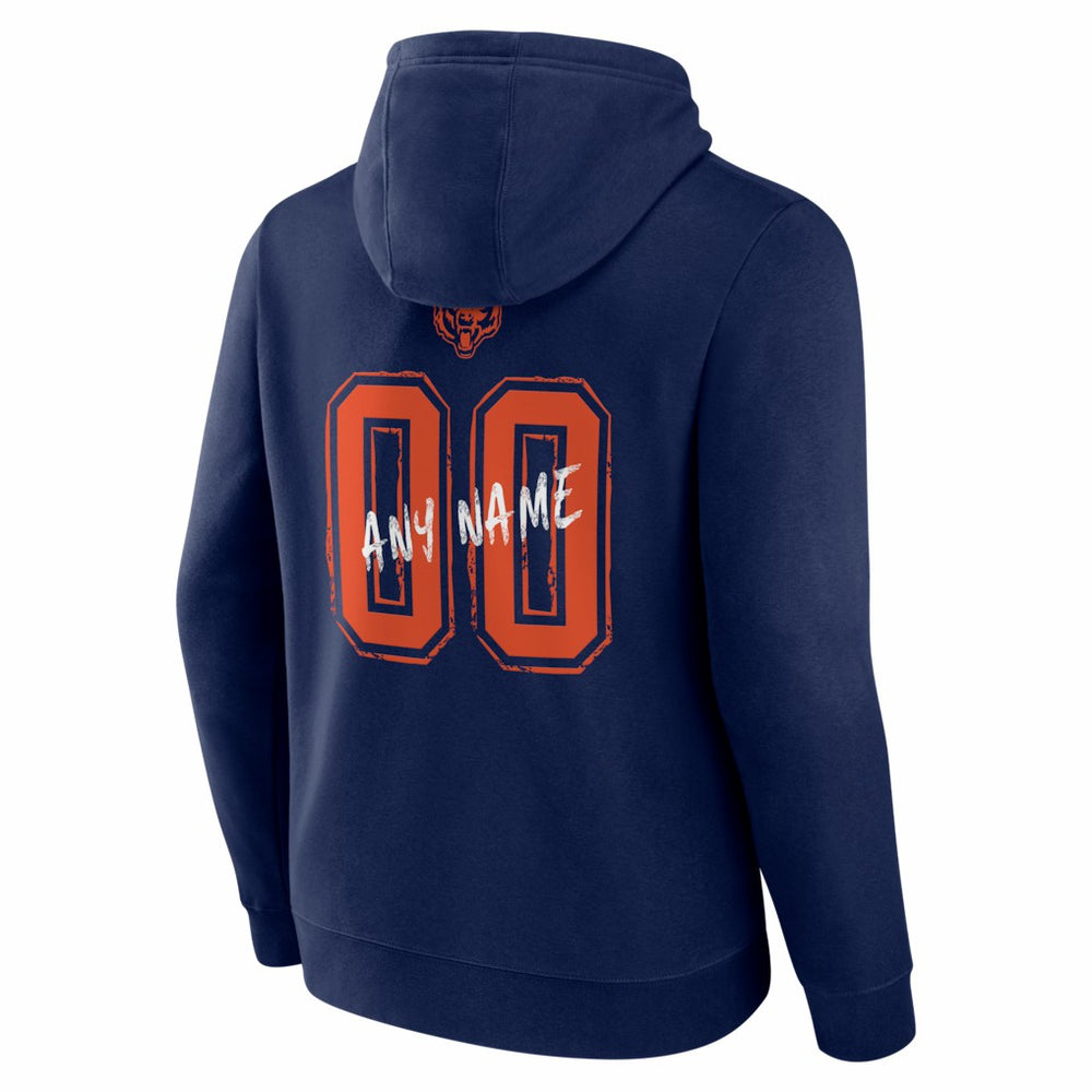 Chicago Bears Hustle Personalized Name & Number Hoodie - Navy Hoodies