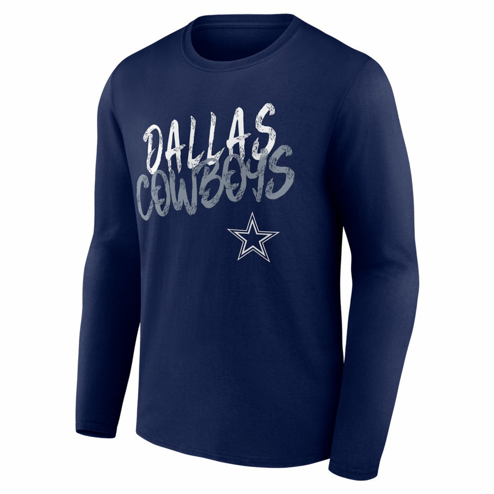 Dallas Cowboys Hustle Personalized Name & Number Long Sleeve T-Shirt - Navy T-shirts
