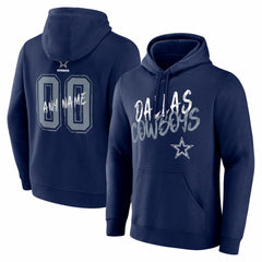 Dallas Cowboys Hustle Personalized Name & Number Hoodie - Navy Hoodies