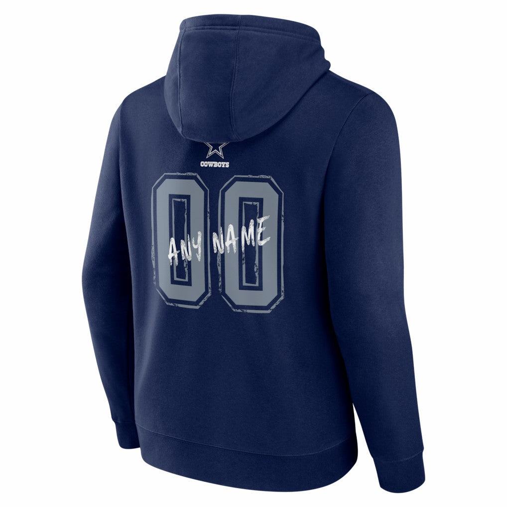 Dallas Cowboys Hustle Personalized Name & Number Hoodie - Navy Hoodies