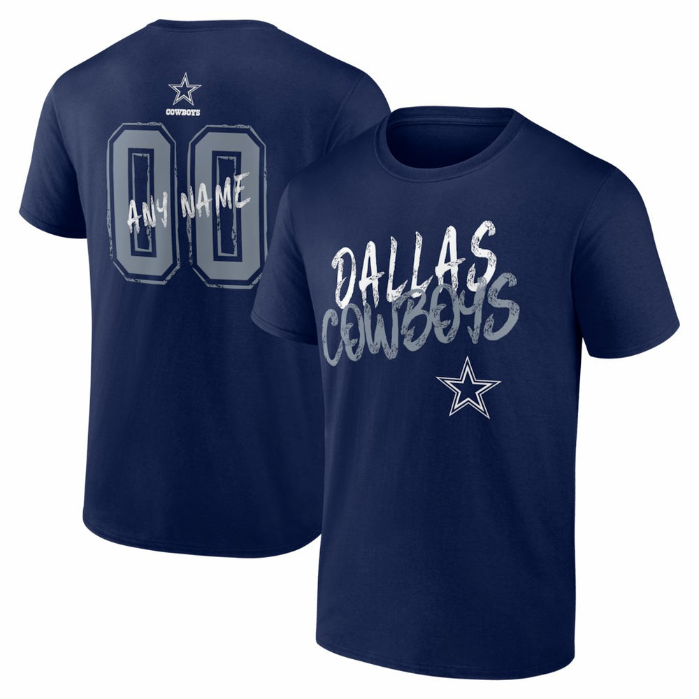 Dallas Cowboys Hustle Personalized Name & Number T-Shirt - Navy T-shirts