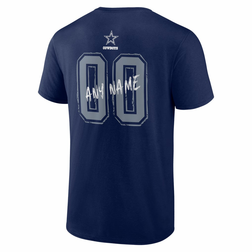 Dallas Cowboys Hustle Personalized Name & Number T-Shirt - Navy T-shirts