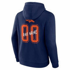 Denver Broncos Hustle Personalized Name & Number Hoodie - Navy Hoodies