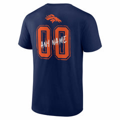 Denver Broncos Hustle Personalized Name & Number T-Shirt - Navy T-shirts