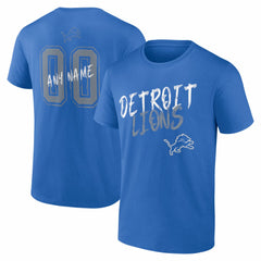 Detroit Lions Hustle Personalized Name & Number T-Shirt - Blue T-shirts