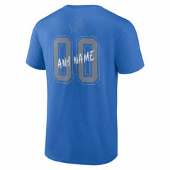 Detroit Lions Hustle Personalized Name & Number T-Shirt - Blue T-shirts