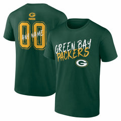 Green Bay Packers Hustle Personalized Name & Number T-Shirt - Green T-shirts