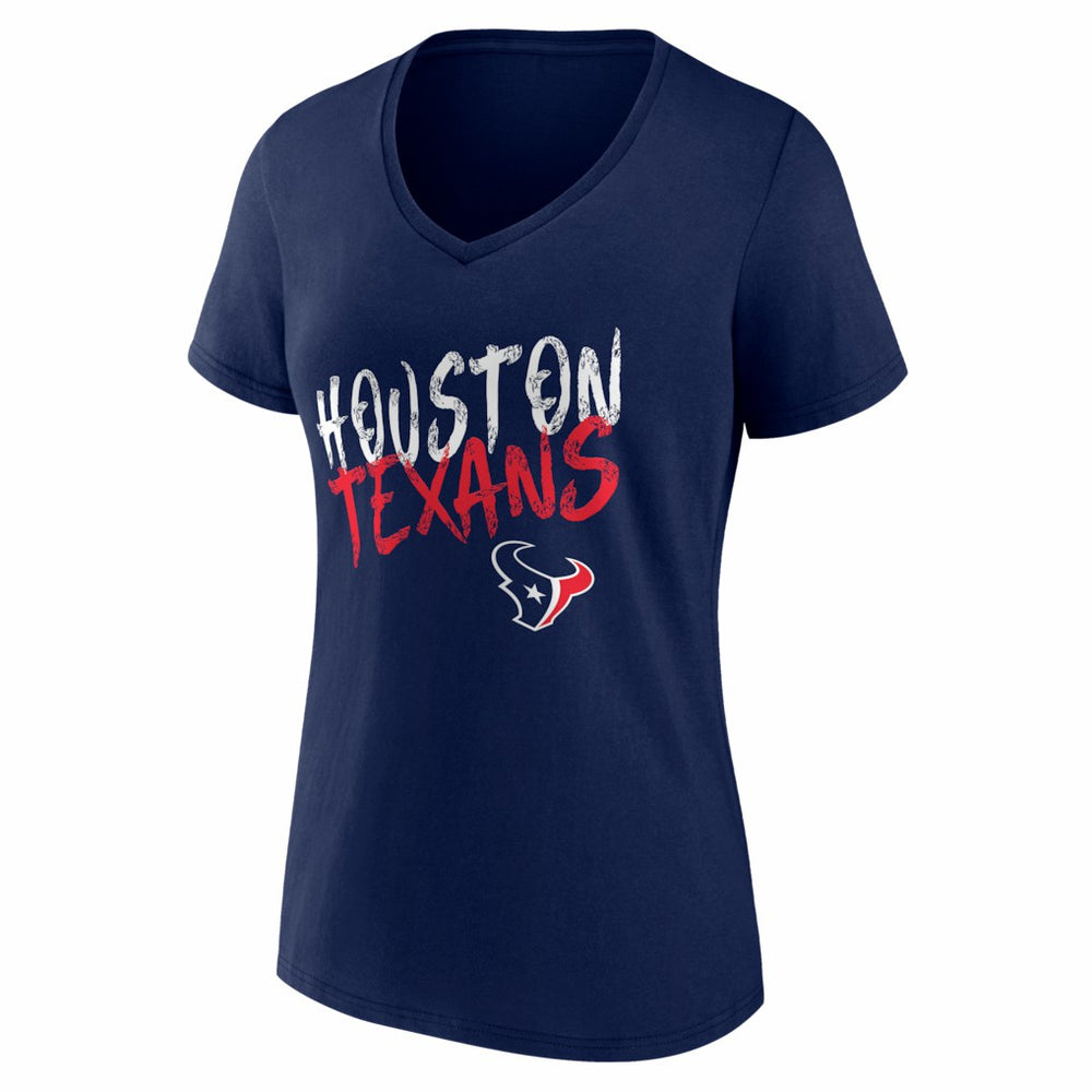 Houston Texans Women's Hustle Personalized Name & Number V-Neck T-Shirt - Navy T-shirts