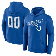Indianapolis Colts Hustle Personalized Name & Number Hoodie - Royal Hoodies