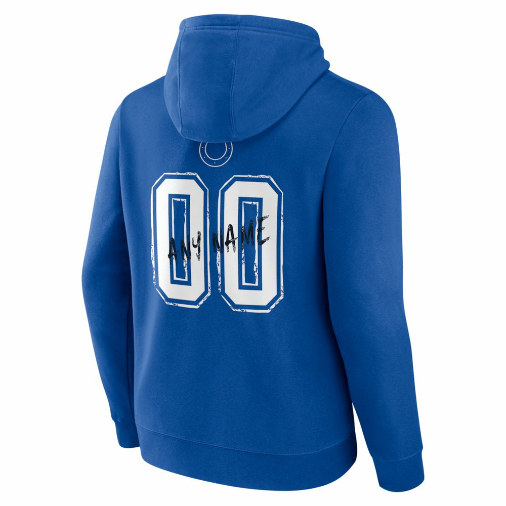 Indianapolis Colts Hustle Personalized Name & Number Hoodie - Royal Hoodies