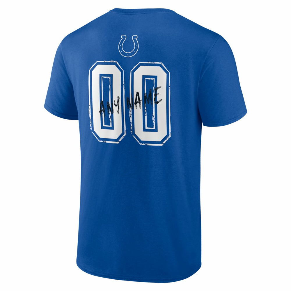 Indianapolis Colts Hustle Personalized Name & Number T-Shirt - Royal T-shirts