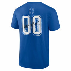 Indianapolis Colts Hustle Personalized Name & Number T-Shirt - Royal T-shirts