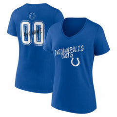 Indianapolis Colts Women's Hustle Personalized Name & Number V-Neck T-Shirt - Royal T-shirts