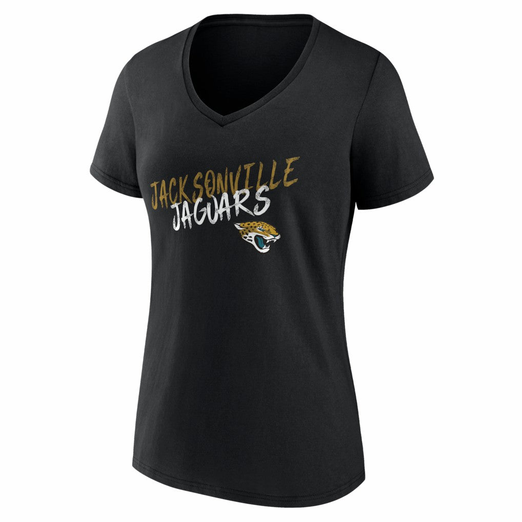 Jacksonville Jaguars Women's Hustle Personalized Name & Number V-Neck T-Shirt - Black T-shirts