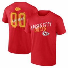 Kansas City Chiefs Hustle Personalized Name & Number T-Shirt - Red T-shirts