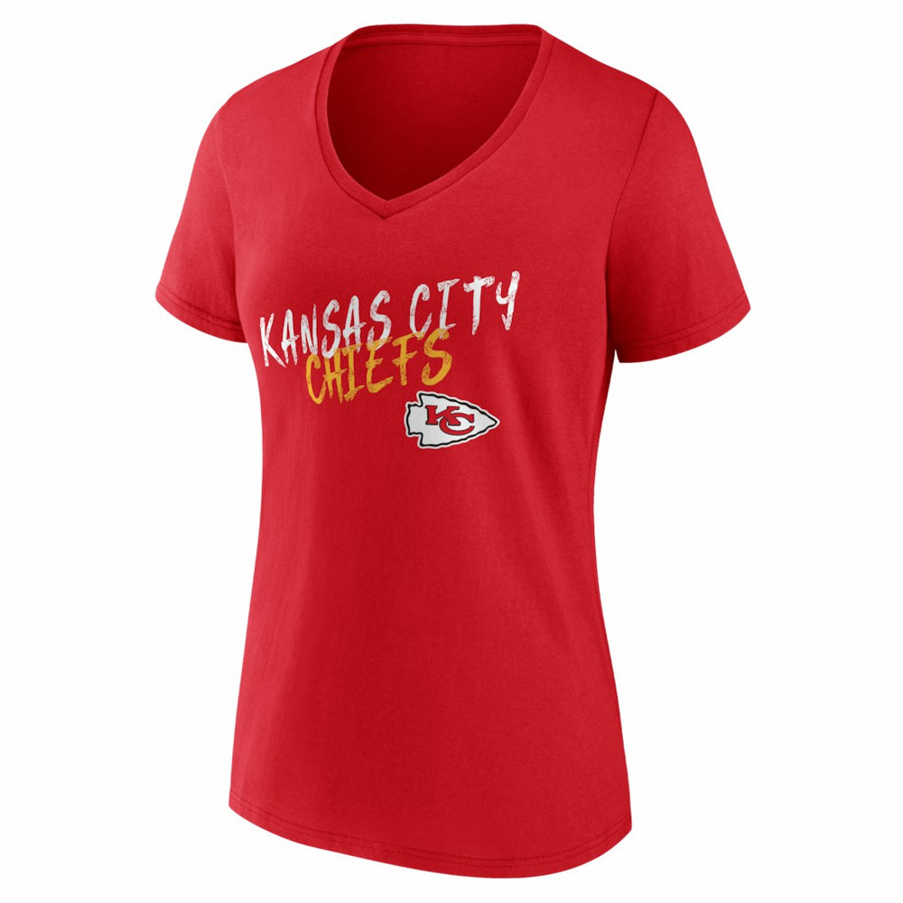 Kansas City Chiefs Women's Hustle Personalized Name & Number V-Neck T-Shirt - Red T-shirts