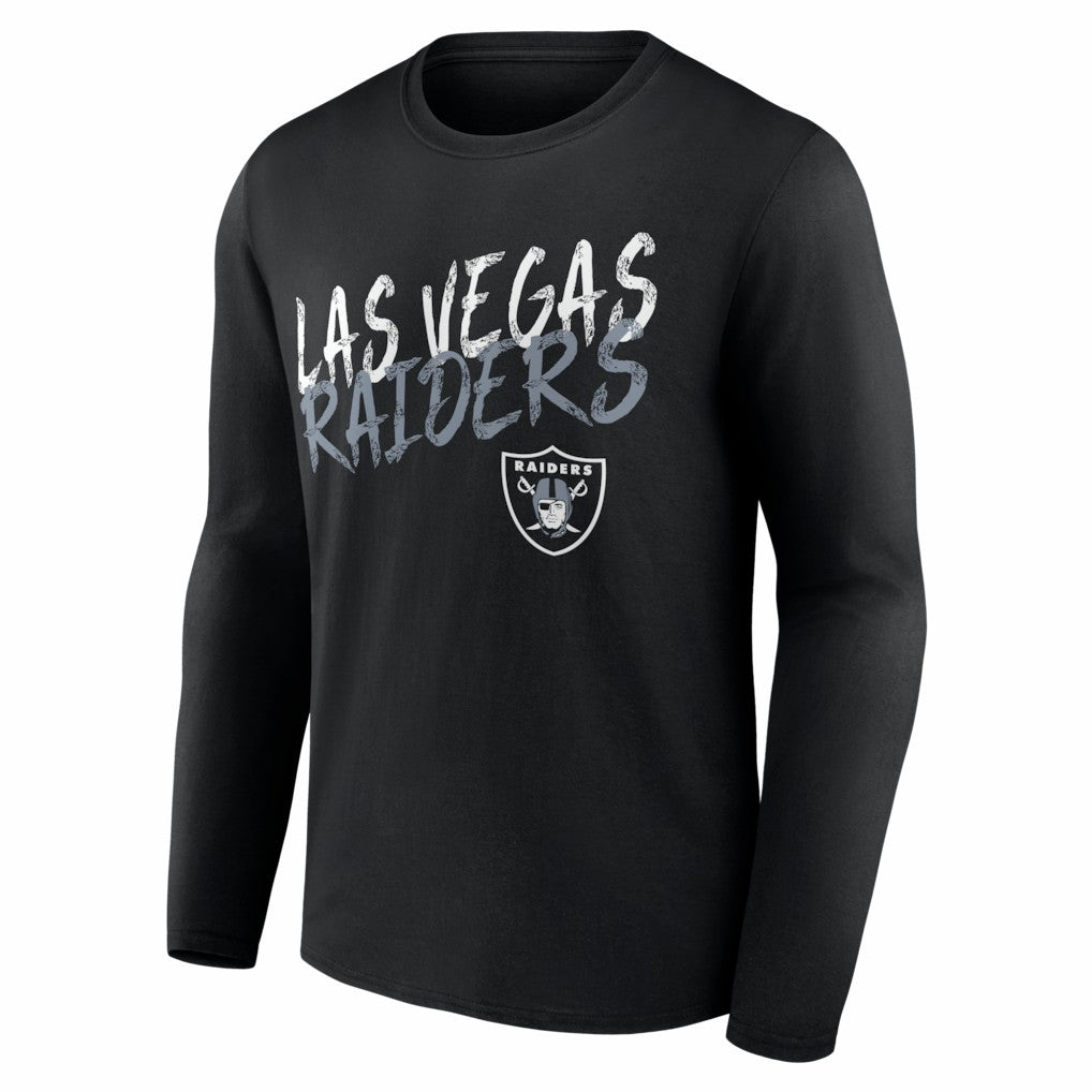 Las Vegas Raiders Hustle Personalized Name & Number Long Sleeve T-Shirt - Black T-shirts