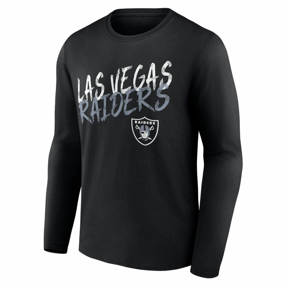 Las Vegas Raiders Hustle Personalized Name & Number Long Sleeve T-Shirt - Black T-shirts