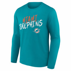 Miami Dolphins Hustle Personalized Name & Number Long Sleeve T-Shirt - Aqua T-shirts