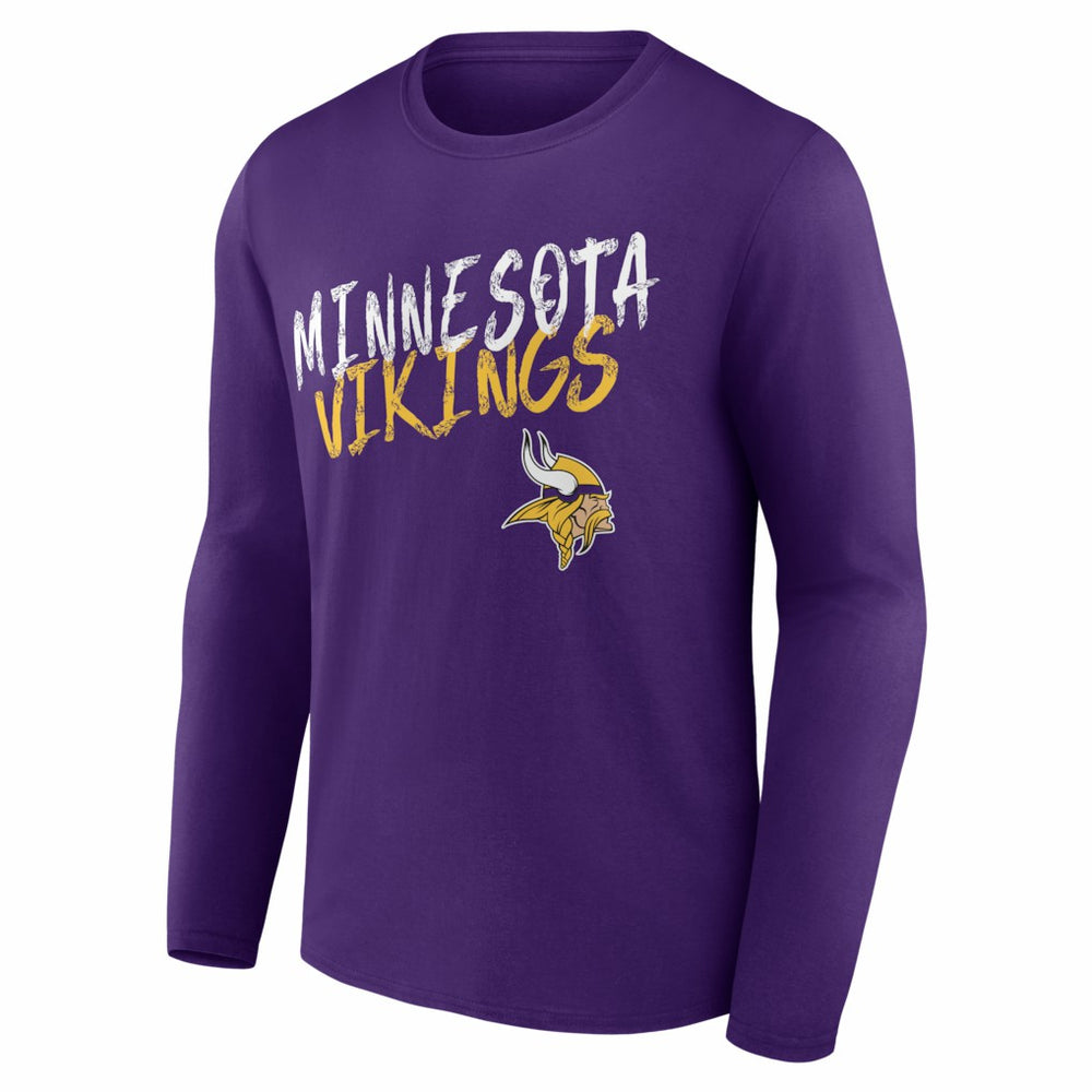 Minnesota Vikings Hustle Personalized Name & Number Long Sleeve T-Shirt - Purple T-shirts