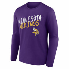 Minnesota Vikings Hustle Personalized Name & Number Long Sleeve T-Shirt - Purple T-shirts