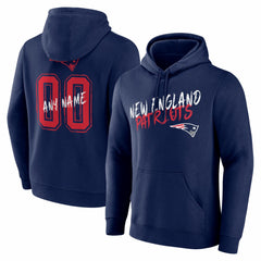 New England Patriots Hustle Personalized Name & Number Hoodie - Navy Hoodies
