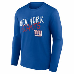 New York Giants Hustle Personalized Name & Number Long Sleeve T-Shirt - Royal T-shirts