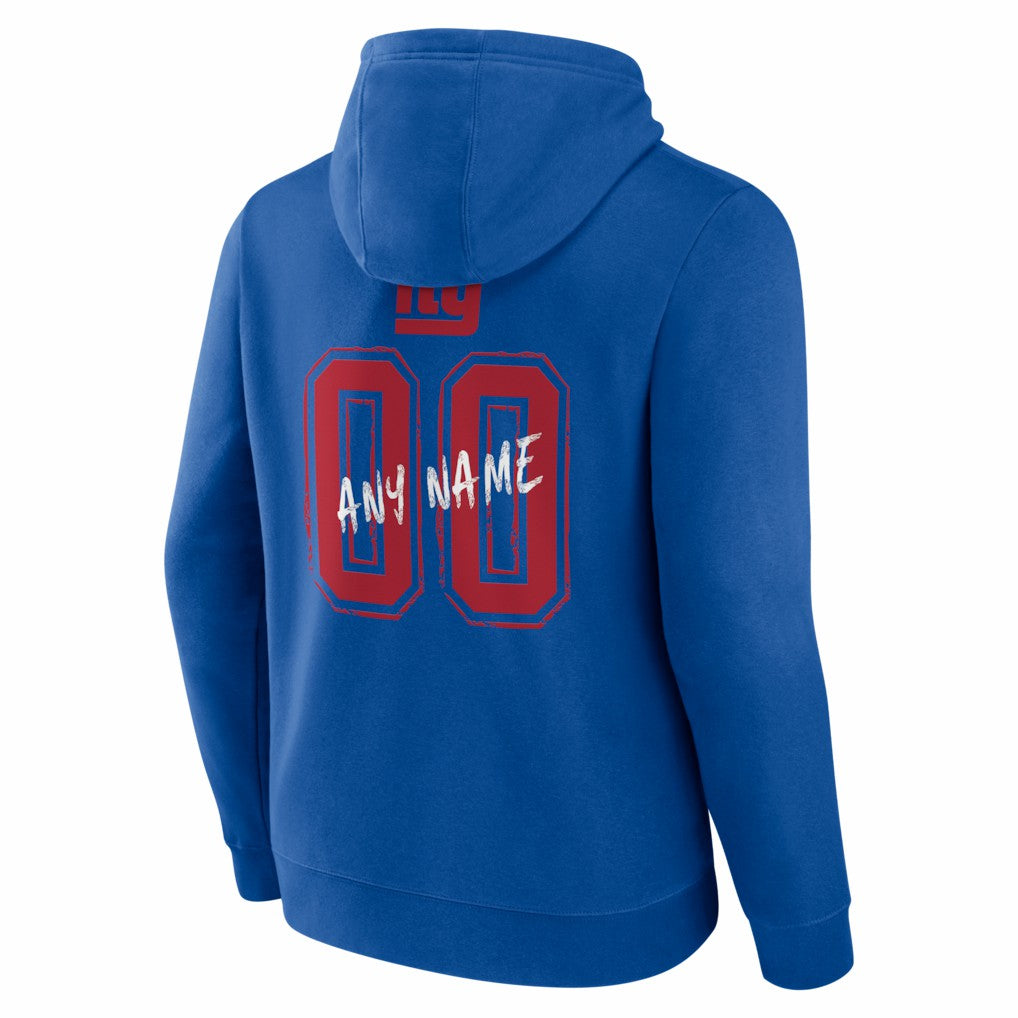 New York Giants Hustle Personalized Name & Number Hoodie - Royal Hoodies