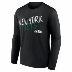New York Jets Hustle Personalized Name & Number Long Sleeve T-Shirt - Black T-shirts