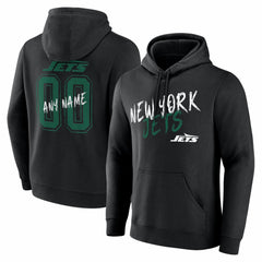 New York Jets Hustle Personalized Name & Number Hoodie - Black Hoodies