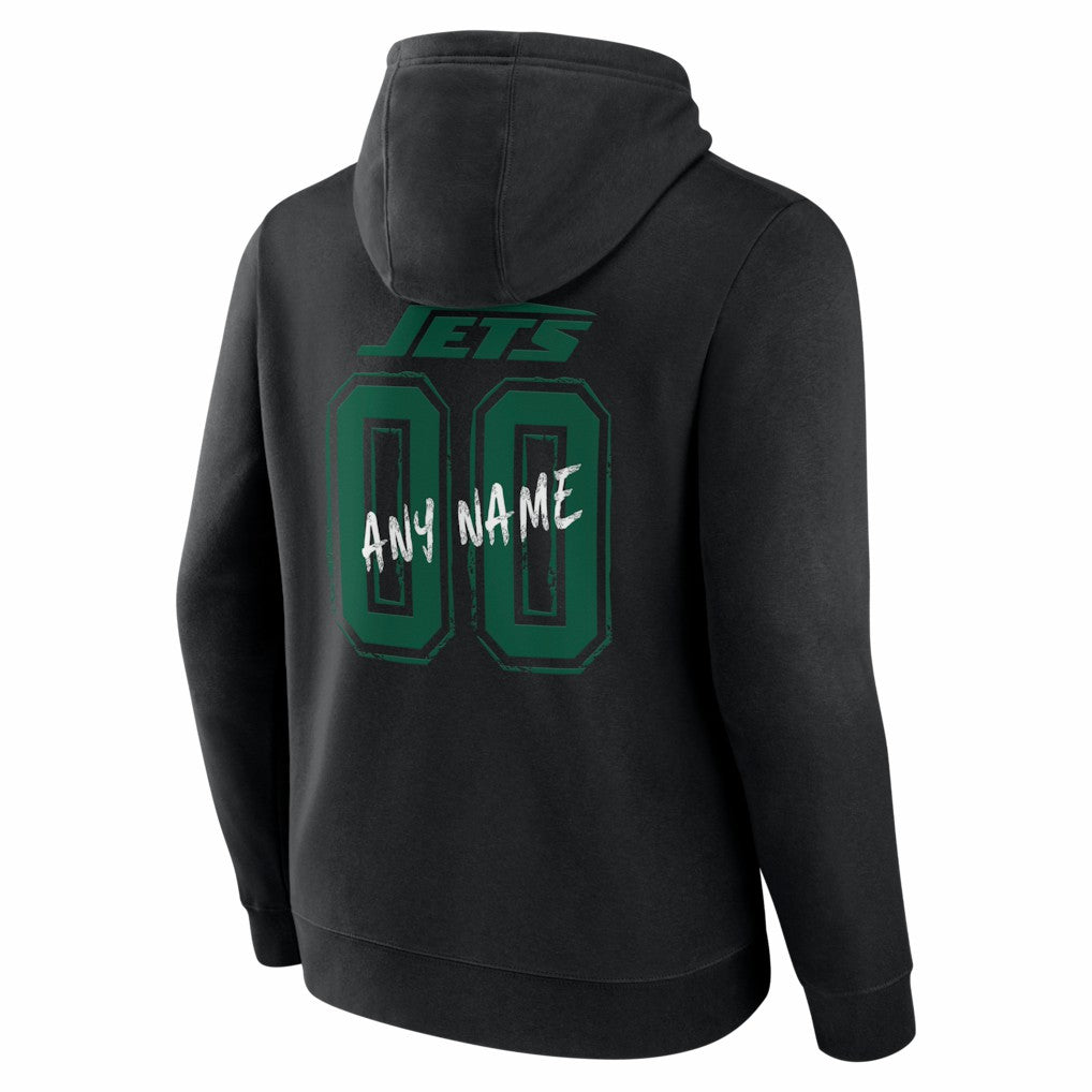 New York Jets Hustle Personalized Name & Number Hoodie - Black Hoodies