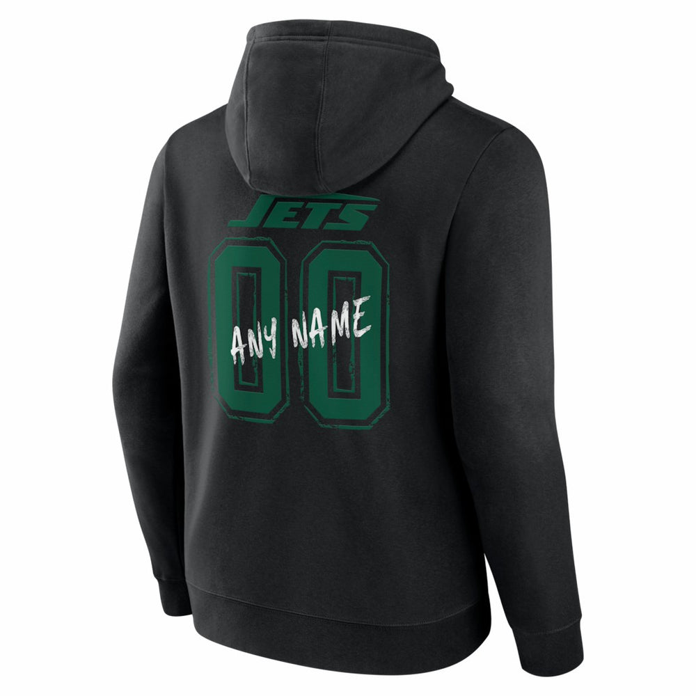 New York Jets Hustle Personalized Name & Number Hoodie - Black Hoodies